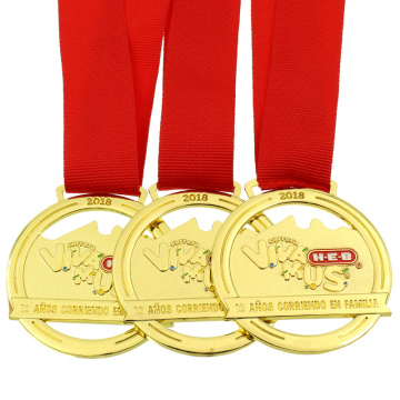 Wholesale Custom Metal Volunteer Rosary Golden Racing Medals